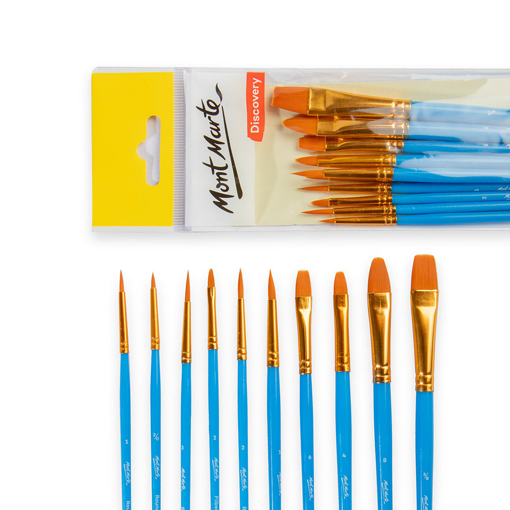 Mont Marte Assorted Artist Brush Set 10pc for Acrylic, Watercolour & Mixed Media Secondary image