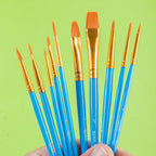 Mont Marte Assorted Artist Brush Set 10pc for Acrylic, Watercolour & Mixed Media