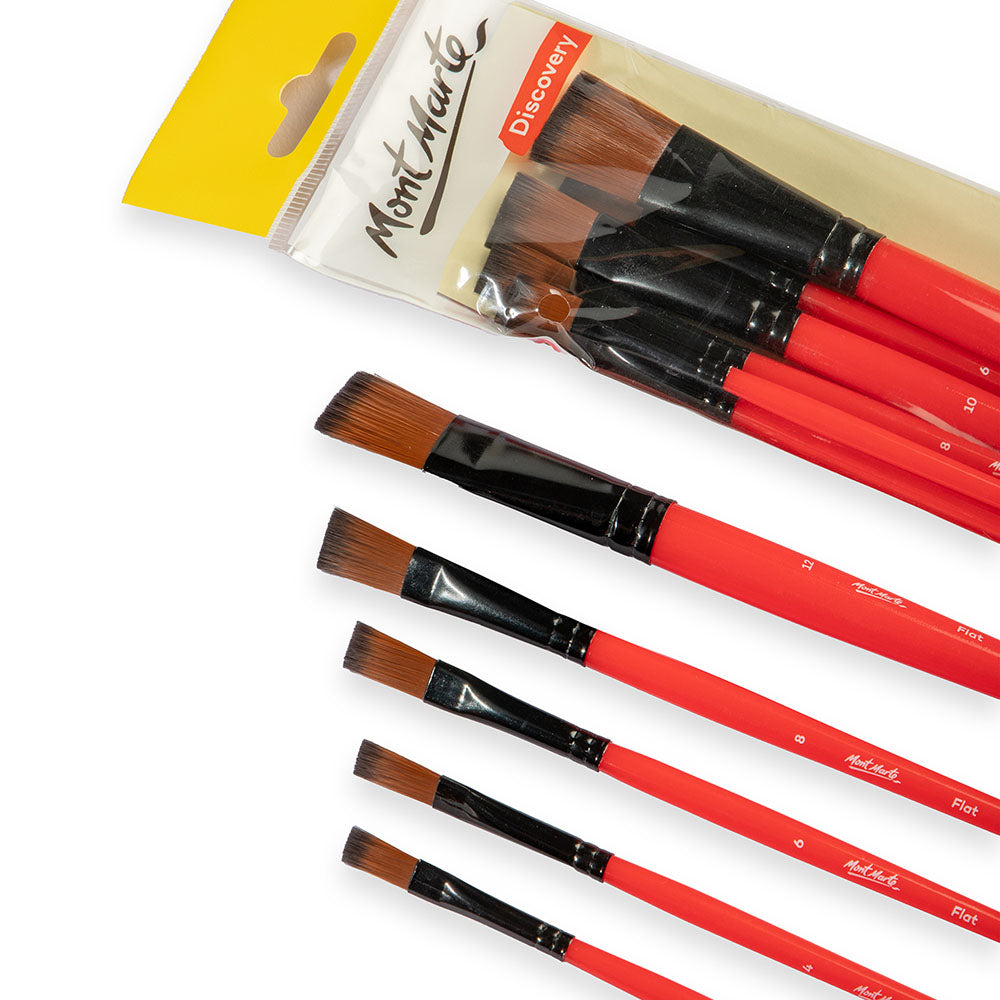 Mont Marte Assorted Artist Brush Set 6pc for School, Hobby & Craft Painting
