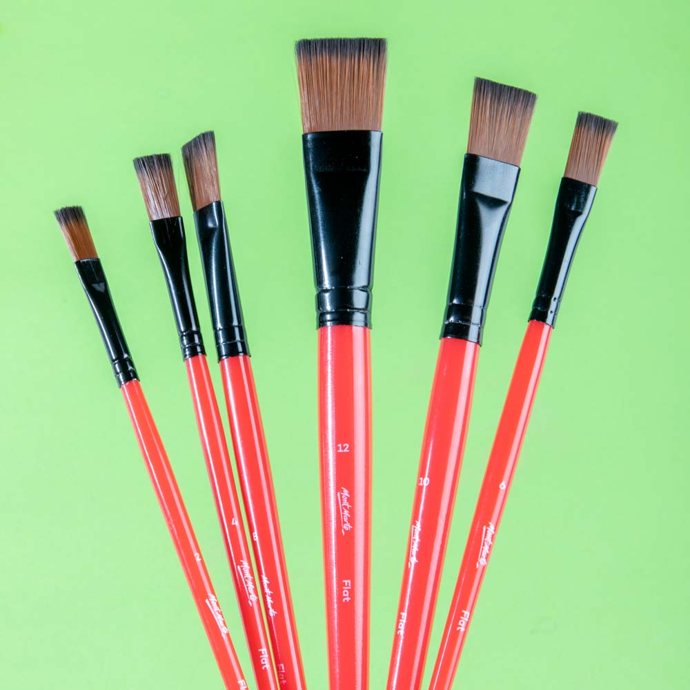 Mont Marte Assorted Artist Brush Set 6pc for School, Hobby & Craft Painting