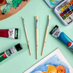 Mont Marte - BMHS0038 - 3pc Brush Set for Acrylic, Watercolour & Beginner Art Projects