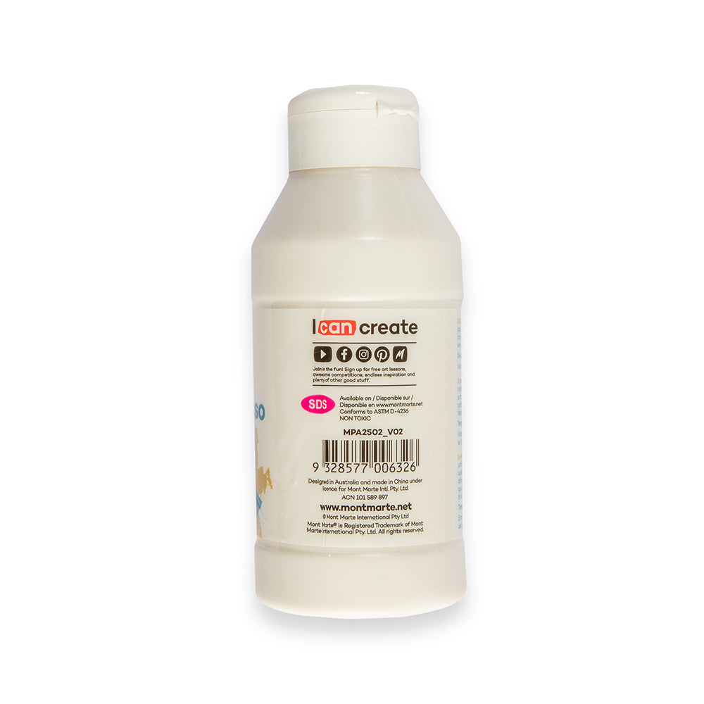 Mont Marte Clear Texture Gesso 250ml for Transparent Primer & Mixed Media Texture