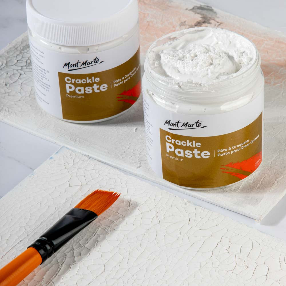 Mont Marte Crackle Paste 250ml for Vintage Texture, Mixed Media & Canvas Effects