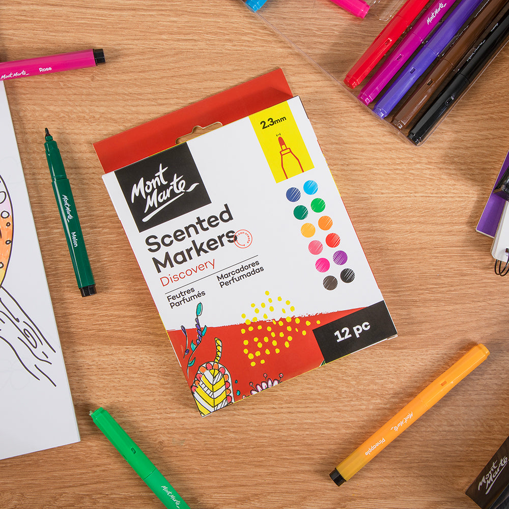 Mont Marte Scented Markers 12pc - Al Masam Stationery LLC - Craft Tools - Craft Tools