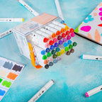 Mont Marte Double-Ended Art Markers 48pc Case Set for Illustration, Manga & Colouring
