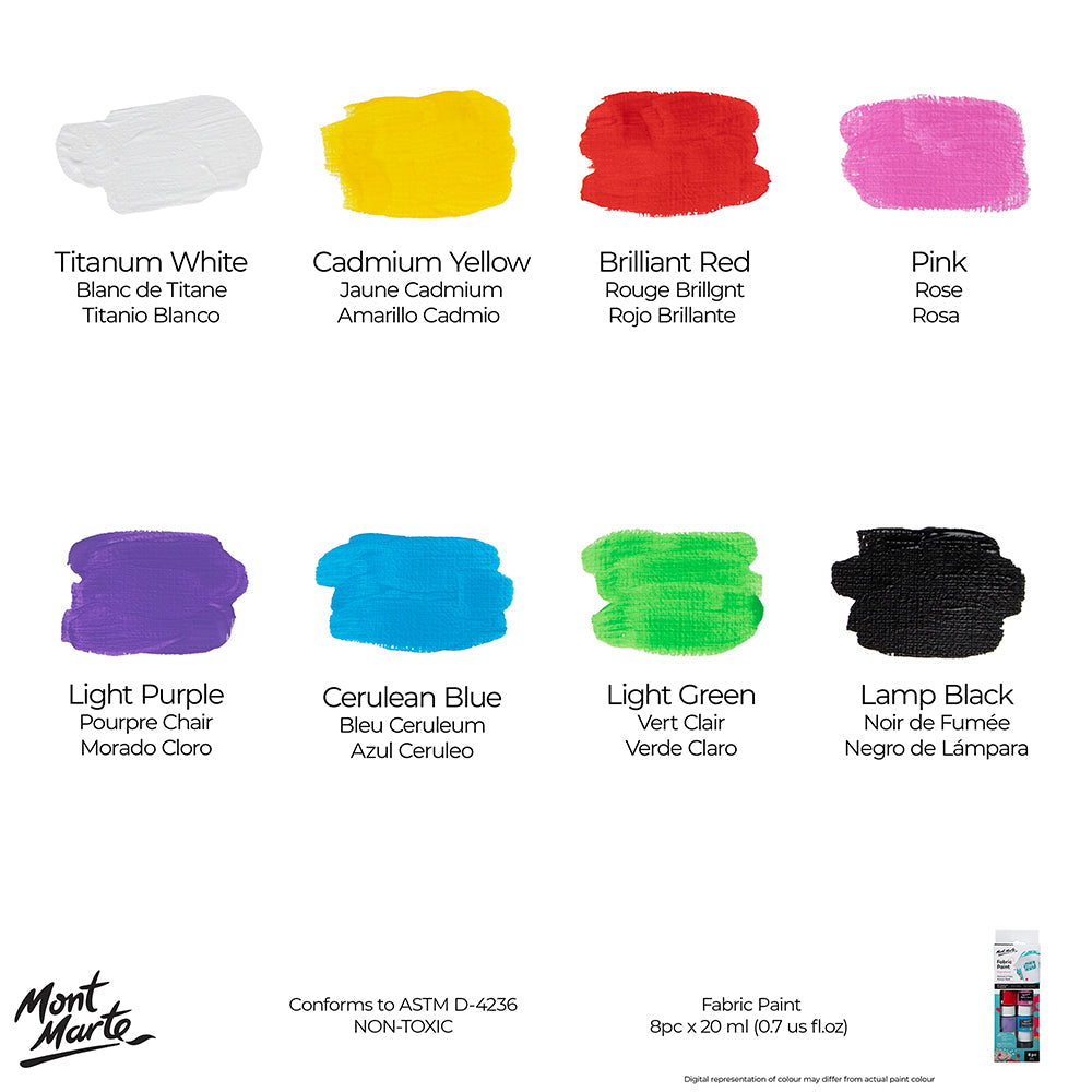 MM Fabric Paint Set 8pc x 20ml - Al Masam Stationery LLC - Fabric Paints - Fabric Paints