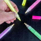 Mont Marte Fluoro Acrylic Paint Pens Broad Tip 6pc for Posters, Signs & Craft Art