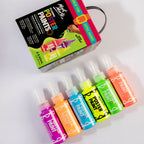 Mont Marte Fluoro Poster Paint Set 6pc x 60ml for Bright Posters, Signs & School Art