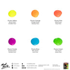 Mont Marte Fluoro Poster Paint Set 6pc x 60ml for Bright Posters, Signs & School Art
