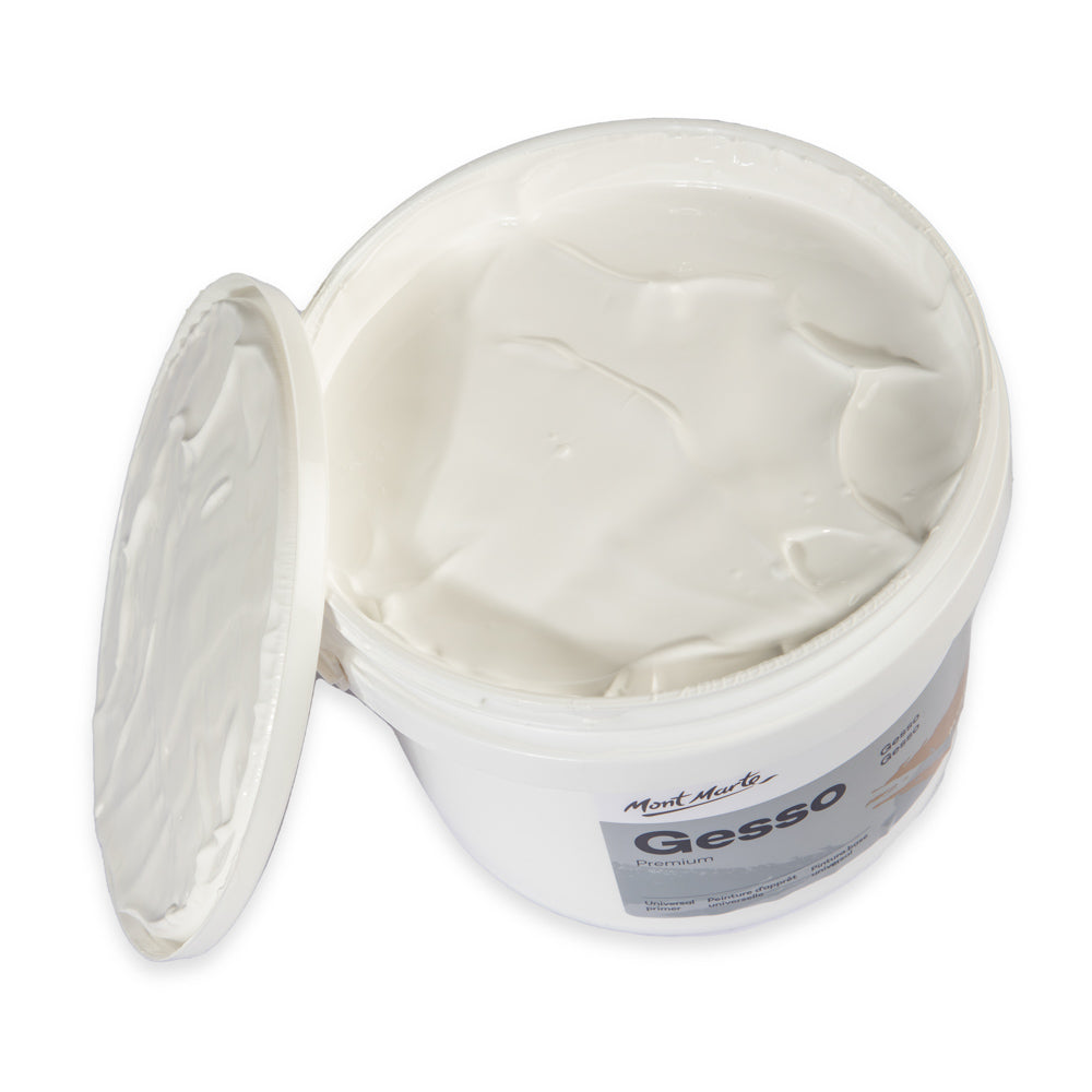 Mont Marte White Gesso Primer 1.89L Tub for Bulk Canvas & Studio Preparation