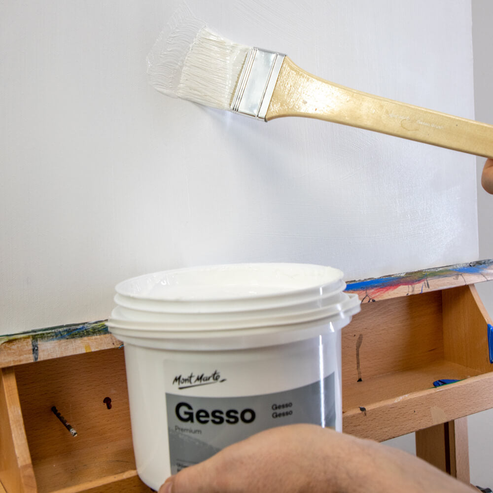 Mont Marte White Gesso Primer 1.89L Tub for Bulk Canvas & Studio Preparation