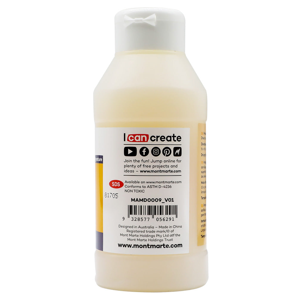 Mont Marte Gloss Acrylic Varnish 250ml for Sealing, Protection & High-Shine Finish