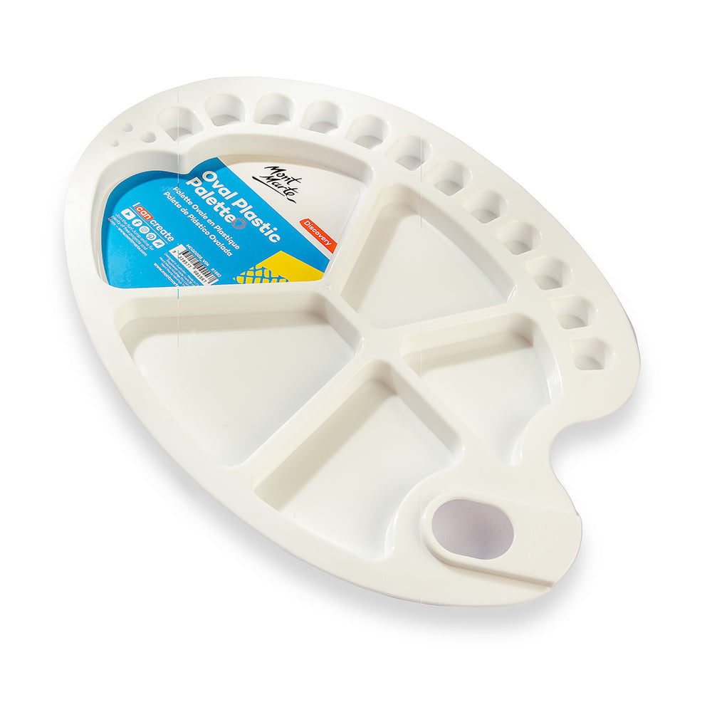 Mont Marte Oval Plastic Palette 34x25cm - Al Masam Stationery LLC - Brushes & Rollers - Brushes & Rollers