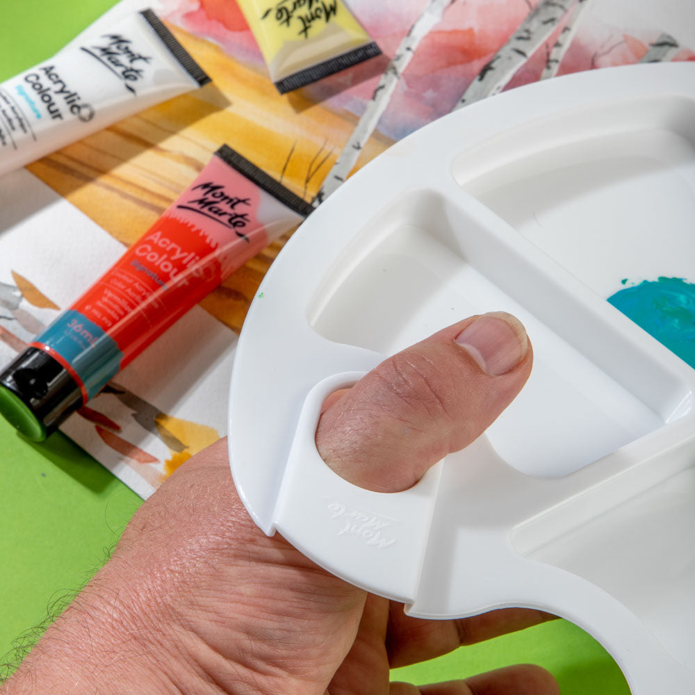 Mont Marte Oval Plastic Palette 34x25cm - Al Masam Stationery LLC - Brushes & Rollers - Brushes & Rollers