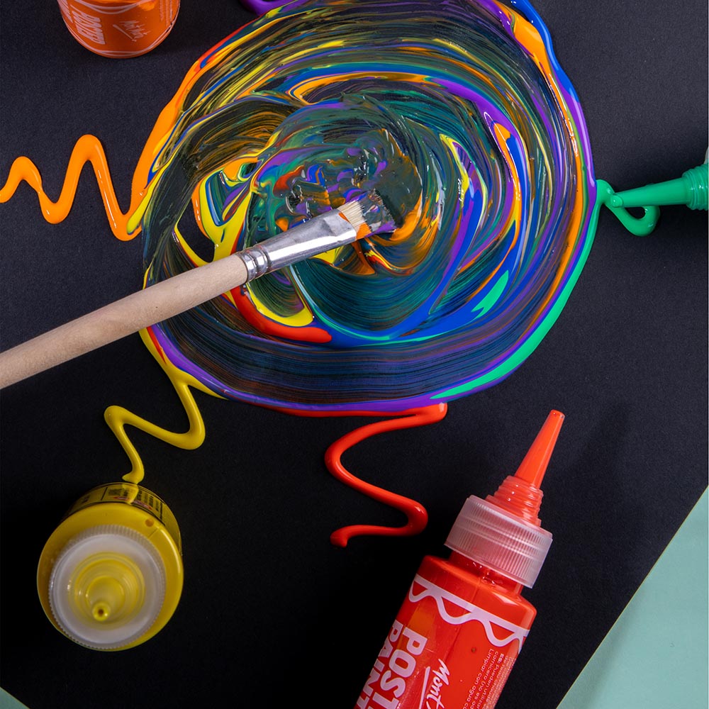 Mont Marte Poster Paint Set 6pc x 60ml for School Projects, Posters & Craft Painting