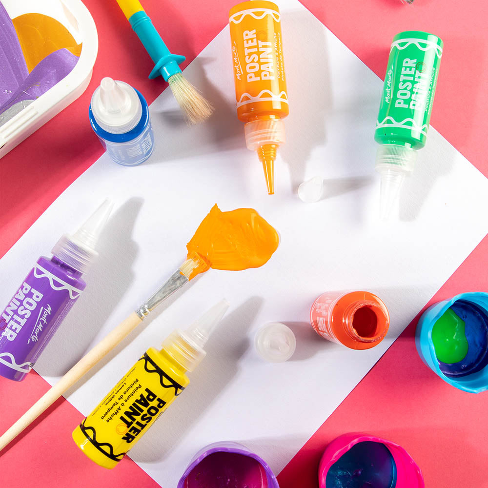 Mont Marte Poster Paint Set 6pc x 60ml for School Projects, Posters & Craft Painting
