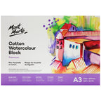 Mont Marte Cotton Watercolour Paper Pad 300gsm A3 12 Sht - Al Masam Stationery LLC - Paint & Mix Media Surfaces - Paint & Mix Media Surfaces