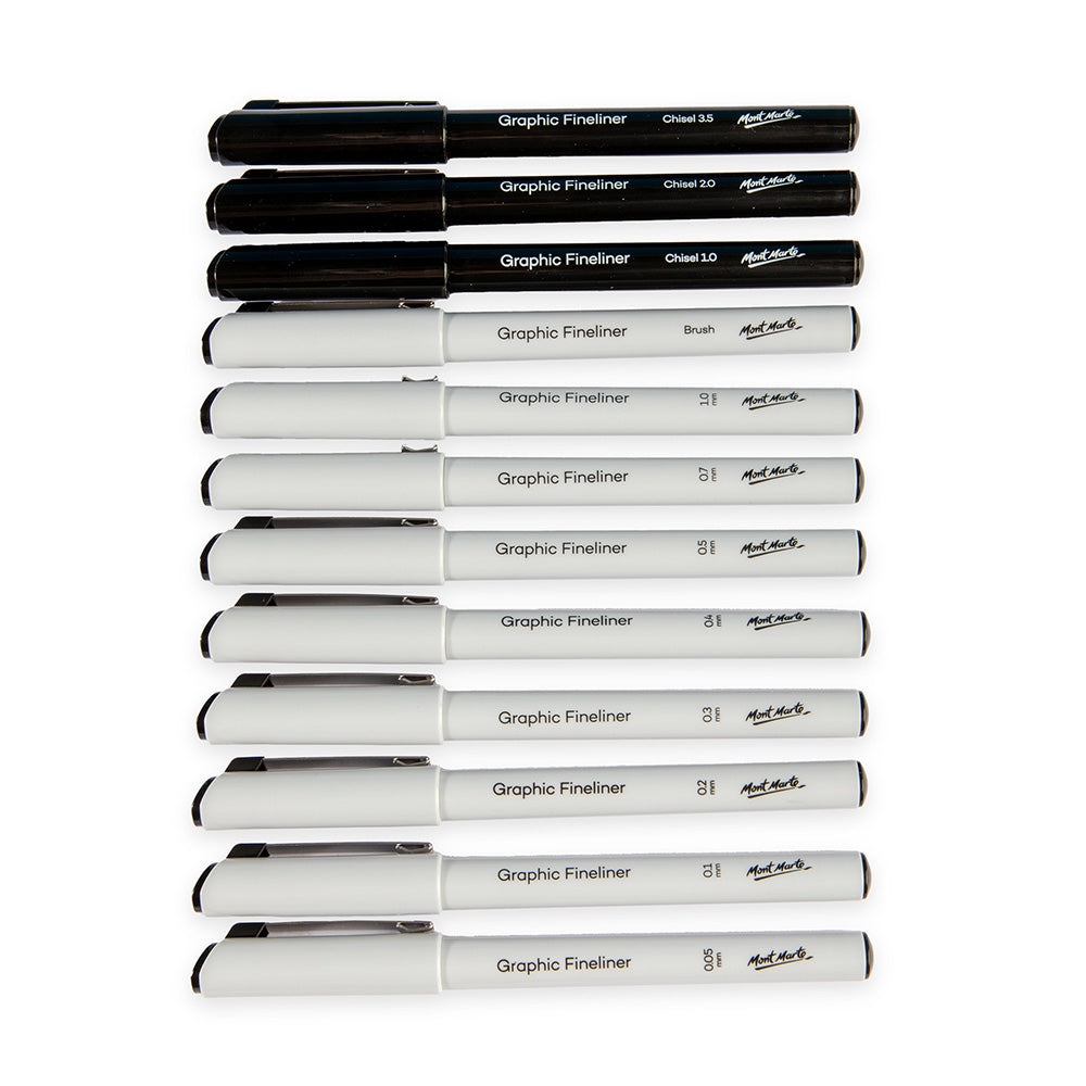 Mont Marte Technical Drawing Pens 12pc for Architecture, Illustration & Fine Line Ink Art Secondary image