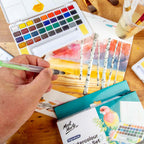 Mont Marte Watercolour Half Pan Set 39pc for Travel, Sketching & Professional Colour Range