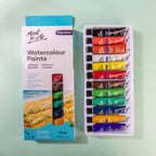 Mont Marte Watercolour Paint Set 12pc x 12ml for Beginners, Students & Art Projects