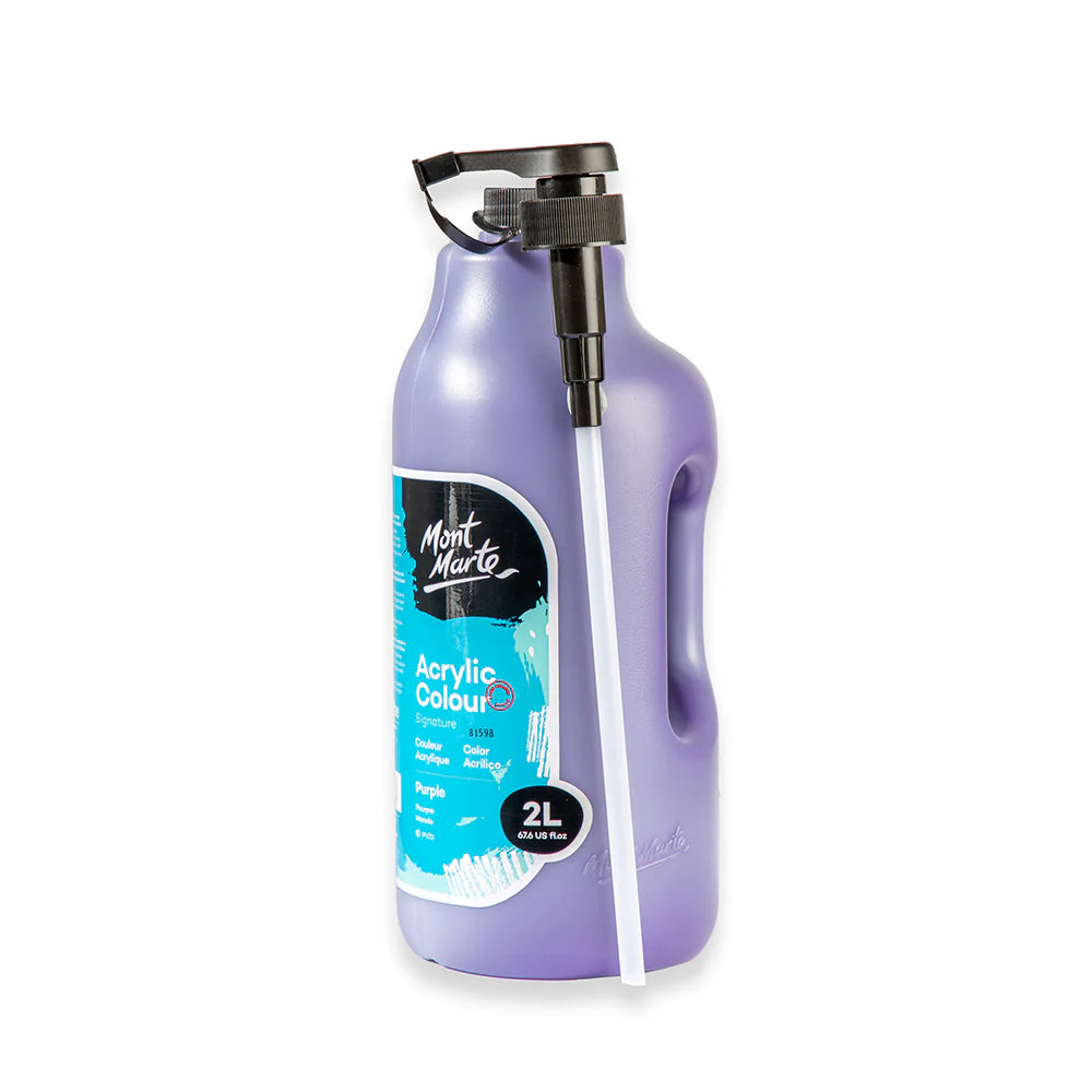 Mont Marte Acrylic Colour Paint 2L Pump Purple for Bulk School, Studio & Poster Art Main image
