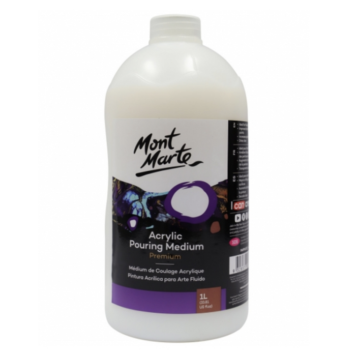 Mont Marte Acrylic Pouring Medium 1L for Bulk Fluid Art & Canvas Pour Painting