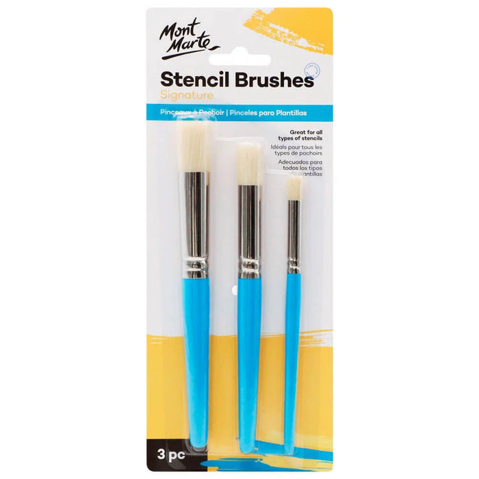 Mont Marte Stencil Brush Set 3pc Sizes 12/8/4 for Stencilling, Craft & Paint Projects - Al Masam Stationery LLC - art & craft - art & craft