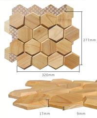 ELMAS Elegant Hexagonal Black Walnut Wall Panel