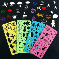 ELMAS Creative Kids Art Template Set - 4PCS Educational Fun