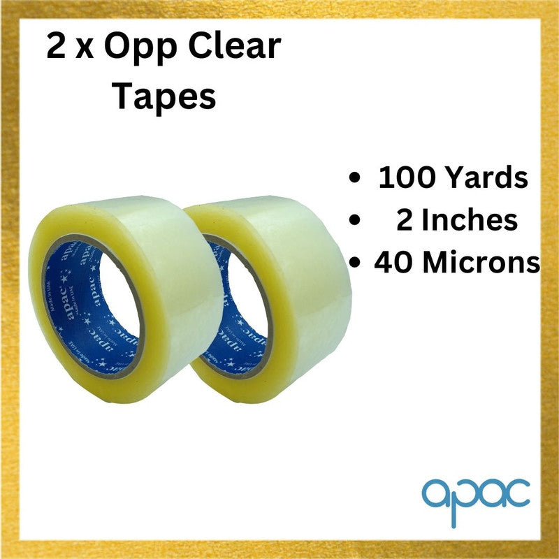 Apac Jumbo Packaging Kit With 1 x Bubble Wrap, 2 x Carton Boxes, 2 x Packaging Tape Clear, 1 x Tape Dispenser