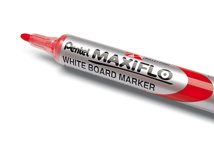 Pentel Maxiflo White Board Marker Bullet Tip Red - Al Masam Stationery LLC Main image
