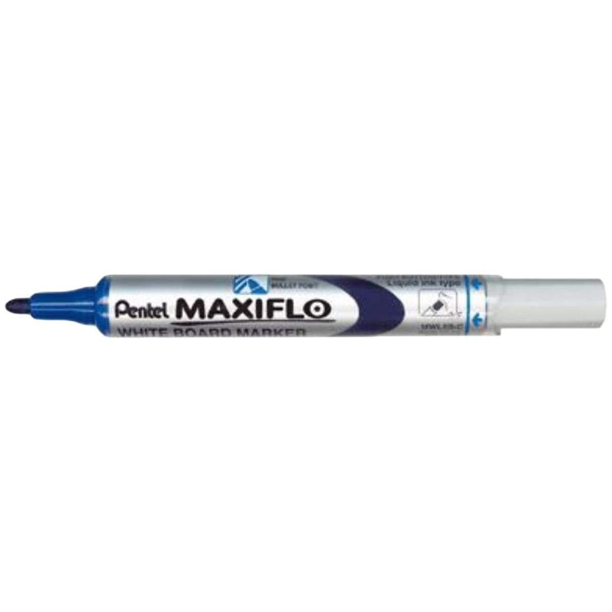 Pentel Maxiflo White BoardMarker Slim Bullet Tip Blue - Al Masam Stationery LLC