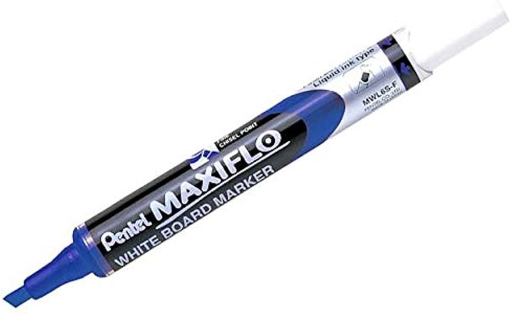 Pentel Maxiflo White BoardMarker Slim Chisel Tip Blue - Al Masam Stationery LLC Main image