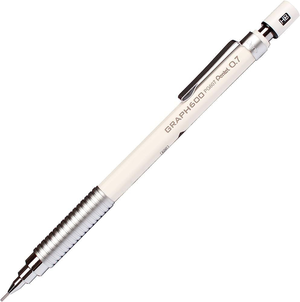 Pentel M.Pencil Graph 600 0.5mm White - Al Masam Stationery LLC Main image