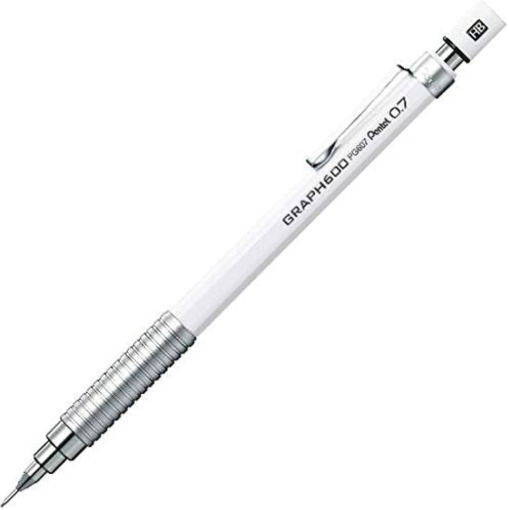 Pentel M.Pencil Graph 600 0.7mm White - Al Masam Stationery LLC Main image