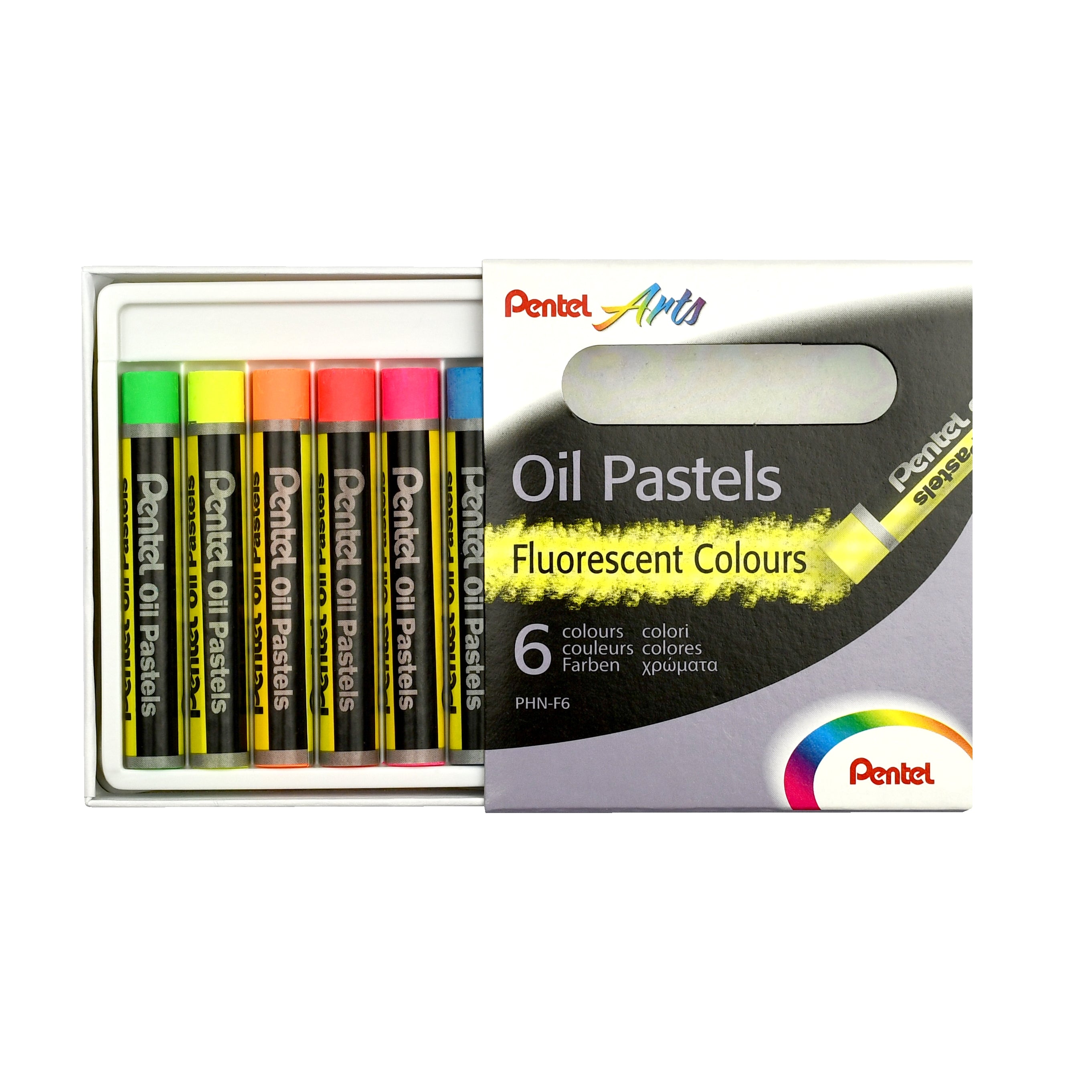 Pentel Arts Oil Pastels - Assorted Fluorescent Colours - Al Masam Stationery LLC Main image