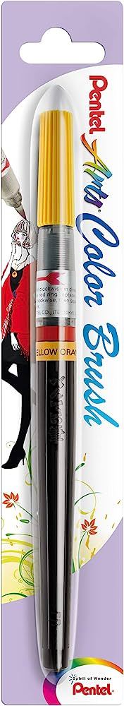 Pental Color Brush in Blister Pack Yellow Orange - Al Masam Stationery LLC Main image