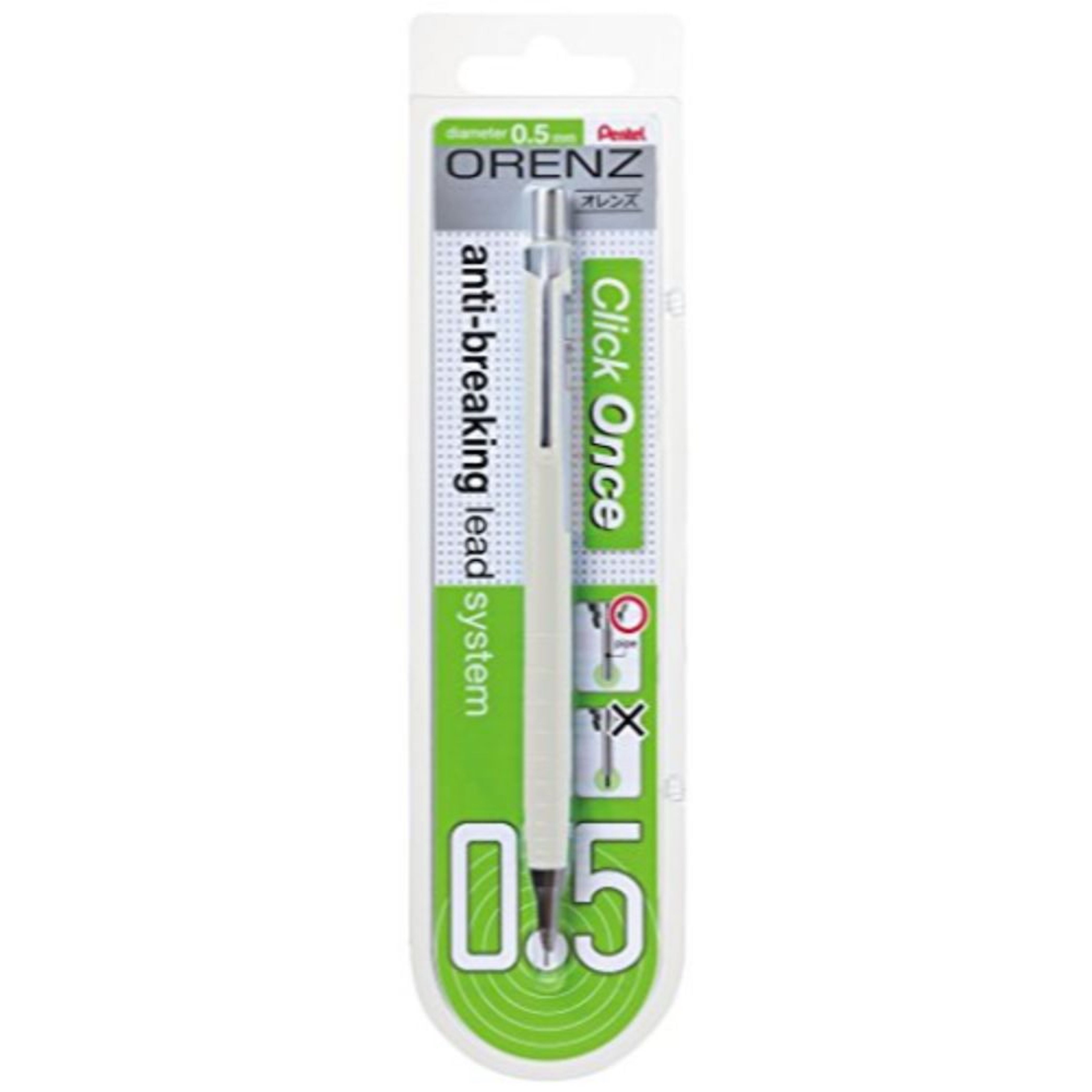 Pentel Orenz Metallic Mechanical Pencil White 0.5 mm - Al Masam Stationery LLC Main image