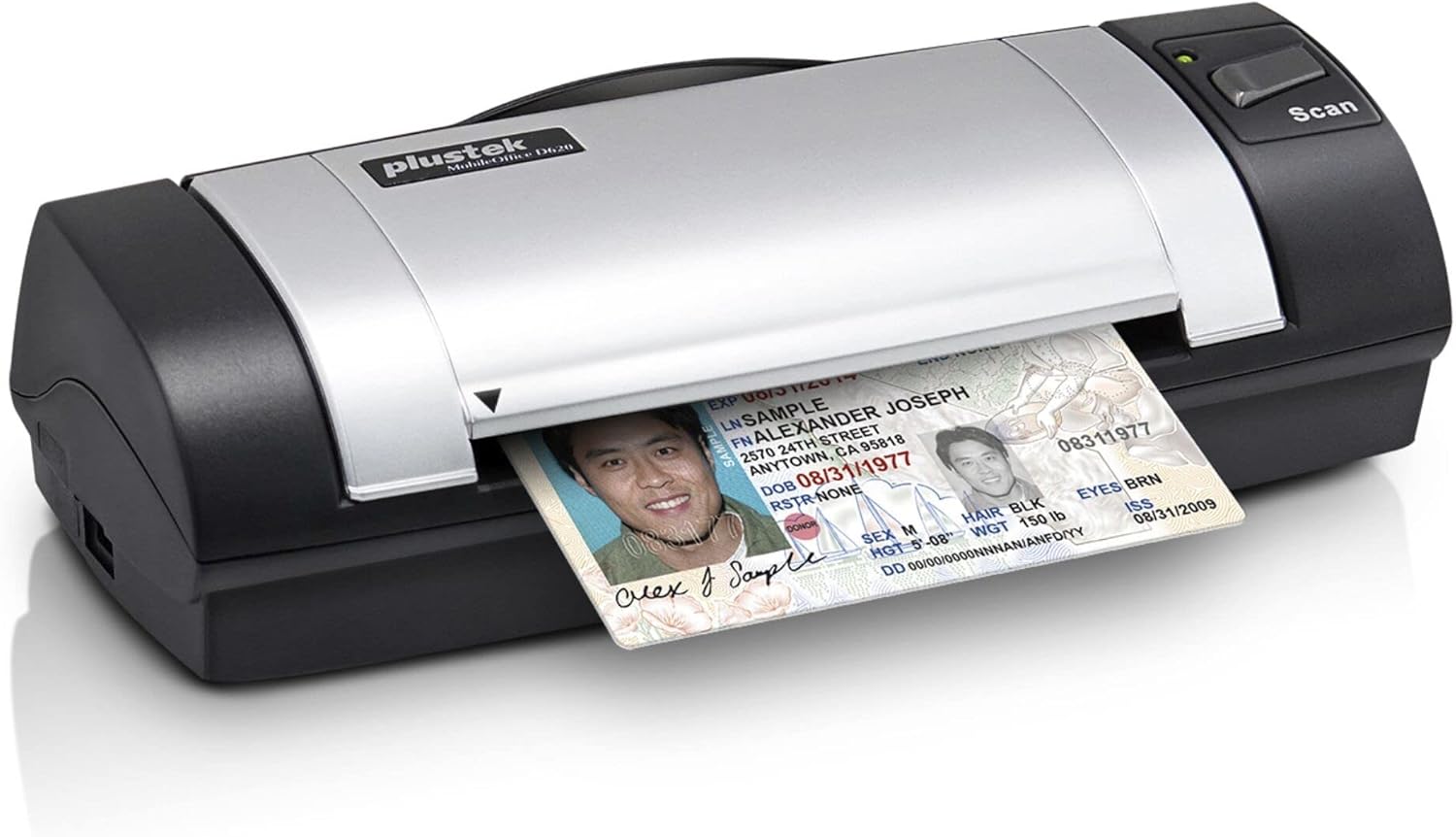 PLUSTEK MobileOffice D620 Duplex ID Card Scanner for Banks, Clinics & Front Desks