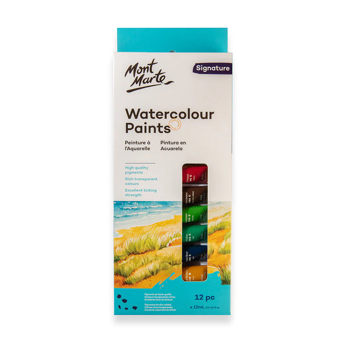 Mont Marte Watercolour Paint Set 12pc x 12ml for Beginners, Students & Art Projects - Al Masam Stationery LLC - art & craft - art & craft