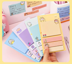 ELMAS Cute Kawaii Animal Sticky Notes & Memo Pad Set