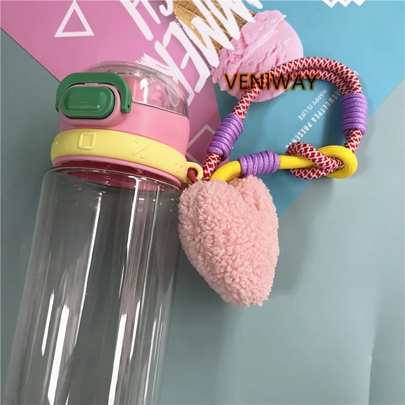 ELMAS Heart Plush Keychain with Colorful Lanyard - Al Masam Stationery LLC