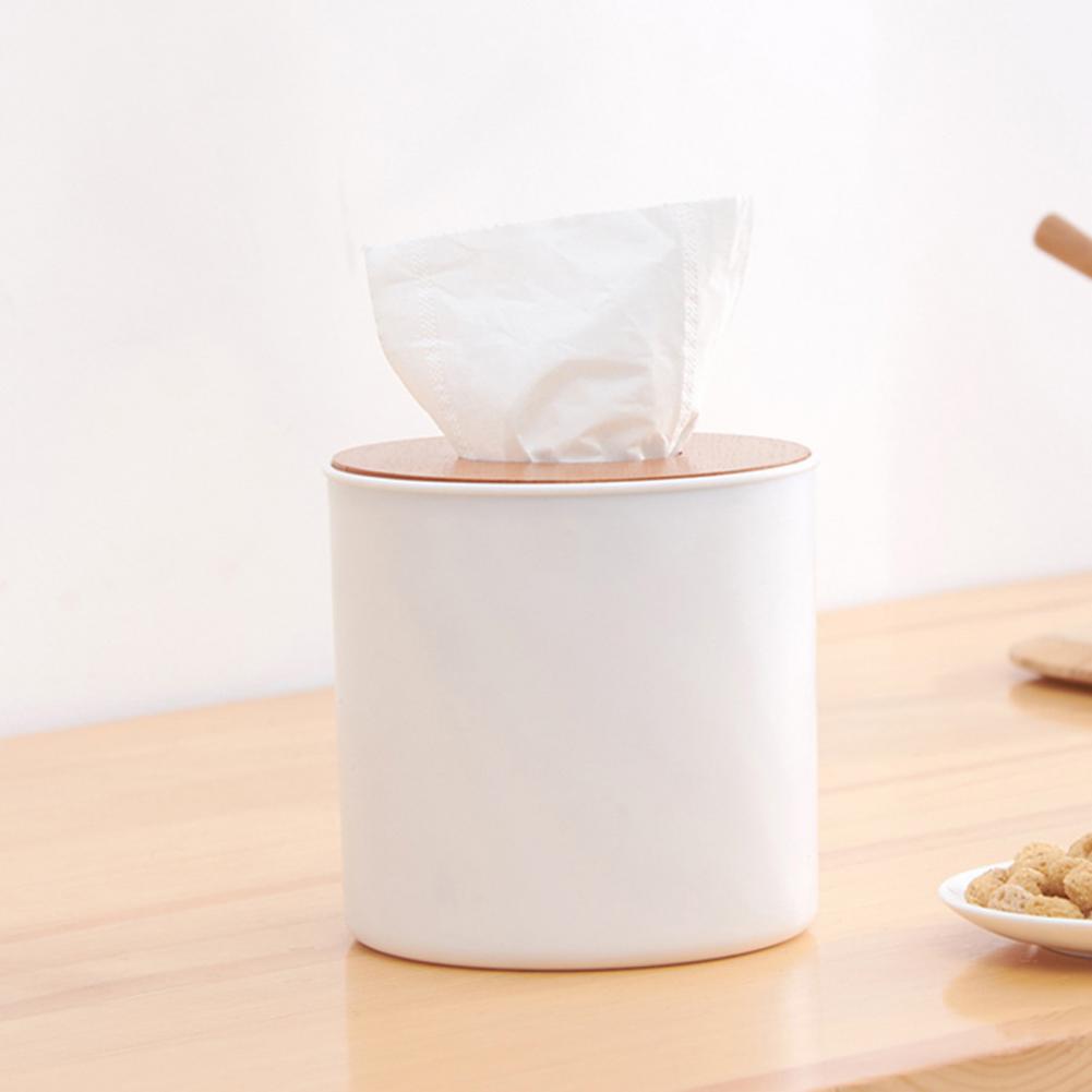 ELMAS Modern Tissue Box with Wooden Lid for Home & Car - Al Masam Stationery LLC