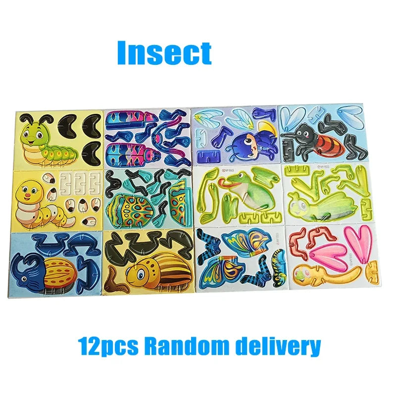 ELMAS: 12-24Pcs 3D Animals Foam Puzzle For Kids - Al Masam Stationery LLC