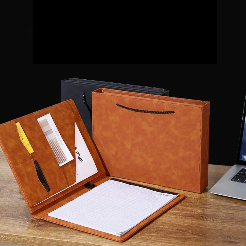 ELMAS Premium A4 Leather Padfolio & Clipboard Organizer - Al Masam Stationery LLC
