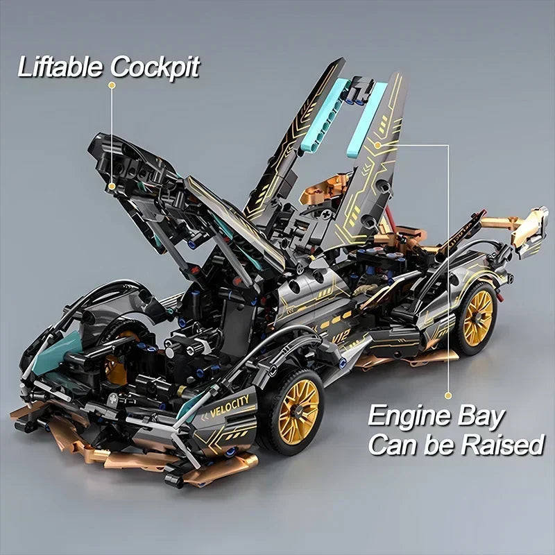 ELMAS 2024 Black V12 Block Roadster RC Tech Racer Toy - Al Masam Stationery LLC