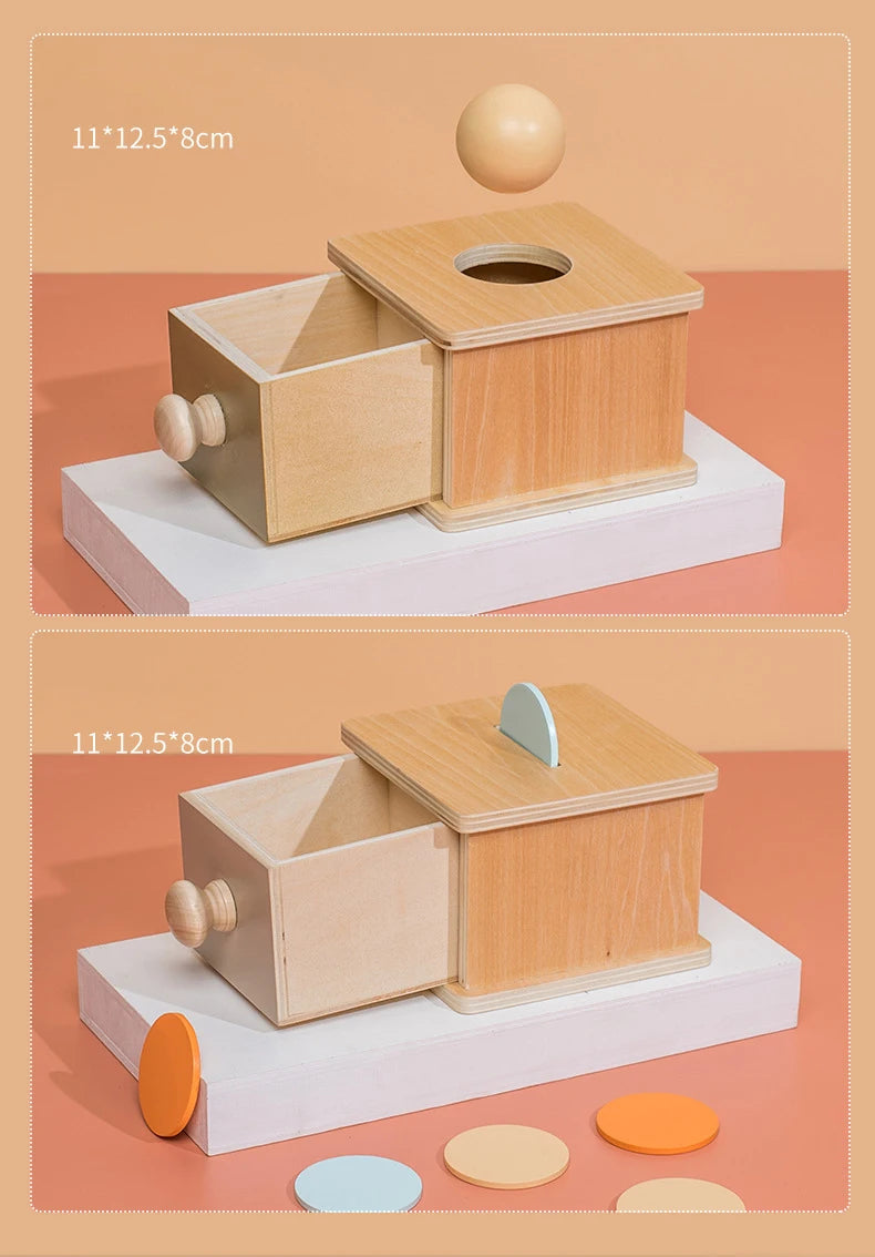 ELMAS Montessori Toys Wooden Object Permanence Box 5 in 1 - Al Masam Stationery LLC