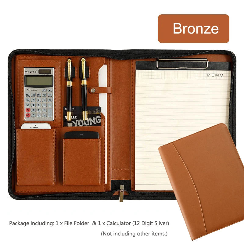 ELMAS Premium A4 Leather Padfolio & Organizer - Al Masam Stationery LLC
