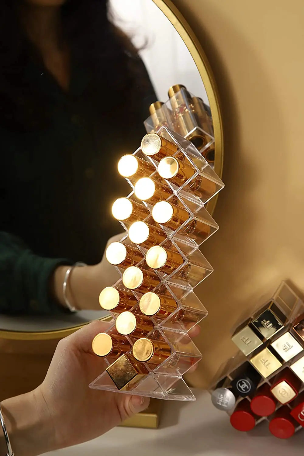 ELMAS 16 Grids Lipstick Storage Box Makeup Organizer - Al Masam Stationery LLC