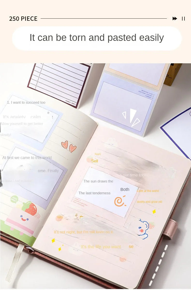 ELMAS 250Sheets Pull-out Sticky Notes Notepad Memo Pad - Al Masam Stationery LLC